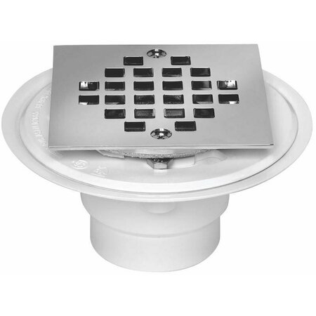 OATEY 42264 Shower Drain Tile Base, PVC, Polished Stainless Steel, For: 2 in, 3 in Pipes 42237